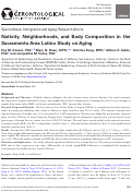 Cover page: Nativity, Neighborhoods, and Body Composition in the Sacramento Area Latino Study on Aging