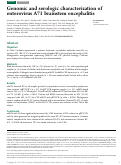 Cover page: Genomic and serologic characterization of enterovirus A71 brainstem encephalitis