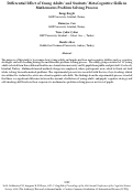 Cover page: Differential Effect of Young Adults’ and Students’ MetaCognitive Skills in Mathematics Problem Solving Process