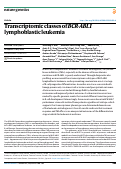 Cover page: Transcriptomic classes of BCR-ABL1 lymphoblastic leukemia.
