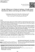 Cover page: Gender Differences in National Institutes of Health Grant Submissions Before and During the COVID-19 Pandemic