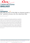 Cover page: MicroED structure of the NaK ion channel reveals a Na+ partition process into the selectivity filter