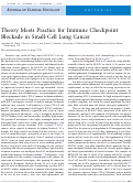 Cover page: Theory Meets Practice for Immune Checkpoint Blockade in Small-Cell Lung Cancer