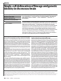 Cover page: Single-cell delineation of lineage and genetic identity in the mouse brain