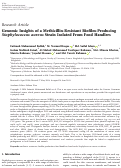 Cover page: Genomic Insights of a Methicillin-Resistant Biofilm-Producing Staphylococcus aureus Strain Isolated From Food Handlers.