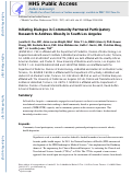 Cover page: Initiating Dialogue in Community-Partnered Participatory Research to Address Obesity in South Los Angeles