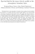Cover page: Spectral link for the mean velocity profile in the atmospheric boundary layer