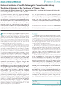 Cover page: National Institutes of Health Pathways to Prevention Workshop: the role of opioids in the treatment of chronic pain.