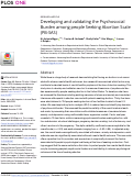 Cover page: Developing and validating the Psychosocial Burden among people Seeking Abortion Scale (PB-SAS)