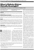 Cover page: When Is Diabetes Distress Clinically Meaningful? Establishing cut points for the Diabetes Distress Scale