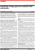 Cover page: Regulating voltage-gated ion channels with nanobodies