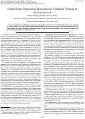 Cover page: Global gene expression responses to cadmium toxicity in Escherichia coli