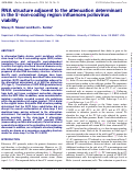 Cover page: RNA structure adjacent to the attenuation determinant in the 5'-non-coding region influences poliovirus viability.