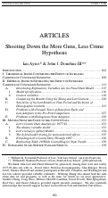Cover page: Shooting Down the More Guns, Less Crime Hypothesis