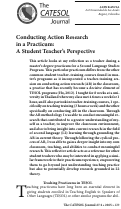 Cover page: Conducting Action Research in a Practicum: A Student Teacher’s Perspective