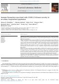 Cover page: Immune biomarkers associated with COVID-19 disease severity in an urban, hospitalized population.