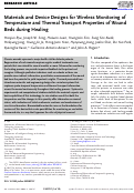 Cover page: Materials and Device Designs for Wireless Monitoring of Temperature and Thermal Transport Properties of Wound Beds during Healing.