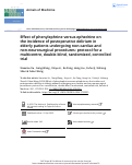 Cover page of Effect of phenylephrine versus ephedrine on the incidence of postoperative delirium in elderly patients undergoing non-cardiac and non-neurosurgical procedures: protocol for a multicentre, double-blind, randomized, controlled trial