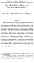 Cover page: Space Law, Human Rights and Corporate Accountability