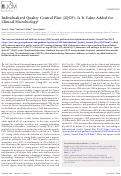 Cover page: Commentary: Individualized Quality Control Plan (IQCP): Is It Value-Added for Clinical Microbiology?