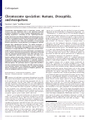 Cover page: Chromosome speciation: Humans, Drosophila, and mosquitoes