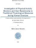 Cover page: Investigation of Physical Activity Monitors and their Relationship to Traditional Physiological Measures during Human Exercise