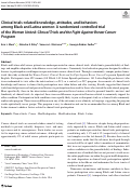 Cover page: Clinical trials-related knowledge, attitudes, and behaviors among Black and Latina women: A randomized controlled trial of the Women United: Clinical Trials and the Fight Against Breast Cancer Program