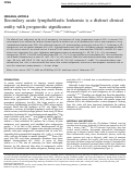 Cover page: Secondary acute lymphoblastic leukemia is a distinct clinical entity with prognostic significance