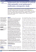 Cover page: Ipilimumab plus nivolumab for patients with metastatic uveal melanoma: a multicenter, retrospective study.