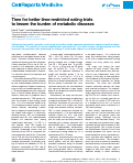Cover page: Time for better time-restricted eating trials to lessen the burden of metabolic diseases