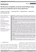 Cover page: Identification of ampullary carcinoma mixed subtype using a panel of six antibodies and its clinical significance.