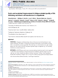 Cover page: Early and sustained improvement in fatigue-related quality of life following red blood cell transfusion in outpatients