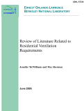 Cover page: Review of Literature Related to Residential Ventilation Requirements