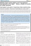 Cover page: Multiple Organ System Defects and Transcriptional Dysregulation in the <em>Nipbl<sup>+/- </sup>
      </em>Mouse, a Model of Cornelia de Lange Syndrome