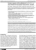 Cover page: Genome sequence of the acid-tolerant Burkholderia sp. strain WSM2230 from Karijini National Park, Australia.