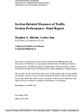 Cover page: Section Related Measures of Traffic System Performance: Final Report