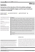 Cover page: Similarities in the induction of the intracellular pathogen response in Caenorhabditis elegans and the type I interferon response in mammals.