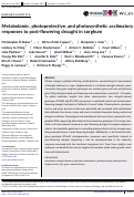 Cover page: Metabolomic, photoprotective, and photosynthetic acclimatory responses to post-flowering drought in sorghum.