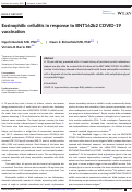 Cover page: Eosinophilic cellulitis in response to BNT162b2 COVID-19 vaccination.