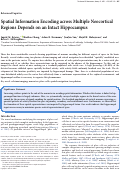 Cover page: Spatial Information Encoding Across Multiple Neocortical Regions Depends on an Intact Hippocampus