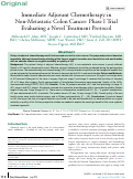 Cover page: Immediate Adjuvant Chemotherapy in Non-Metastatic Colon Cancer: Phase I Trial Evaluating a Novel Treatment Protocol