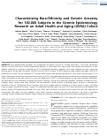 Cover page: Characterizing Race/Ethnicity and Genetic Ancestry for 100,000 Subjects in the Genetic Epidemiology Research on Adult Health and Aging (GERA) Cohort.