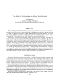 Cover page: The Role of Abstraction in Plave Vocabularies