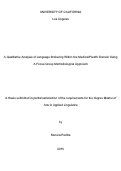 Cover page: A Qualitative Analysis of Language Brokering Within the Medical/Health Domain Using a Focus Group Methodological Approach