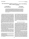 Cover page: Task Interdependence and Extrarole Behavior: A Test of the Mediating Effects of Felt Responsibility