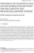 Cover page: The Effect of Cognitive Load on the Interaction Between the Declarative and Procedural Memory Systems