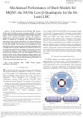 Cover page: Mechanical Performance of Short Models for MQXF, the Nb3Sn Low-β Quadrupole for the Hi-Lumi LHC