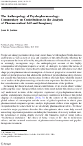 Cover page: The Anthropology of Psychopharmacology: Commentary on Contributions to the Analysis of Pharmaceutical Self and Imaginary