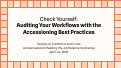 Cover page of Check Yourself: Auditing Your Workflows With the Accessioning Best Practices