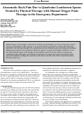 Cover page: Atraumatic Back Pain Due to Quadratus Lumborum Spasm Treated by Physical Therapy with Manual Trigger Point Therapy in the Emergency Department